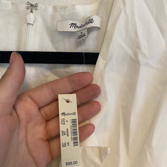 NWT Madewell Tie-front mini Dress white - Picture 5 of 6